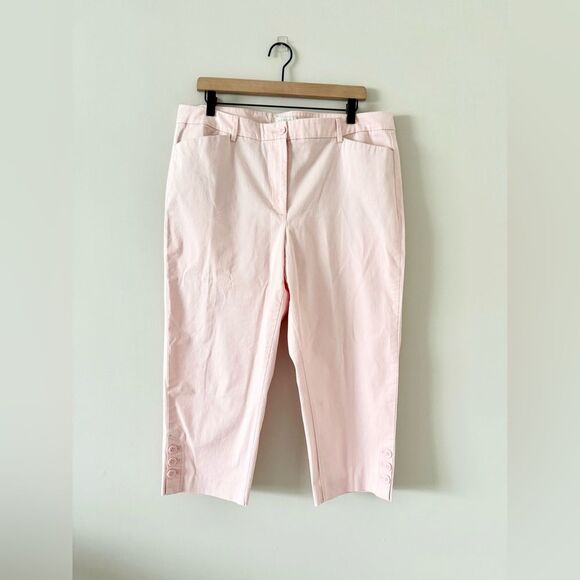 Talbots Pants - Talbots Cotton Blend Cropped Trouser in Light Pink - Size 14